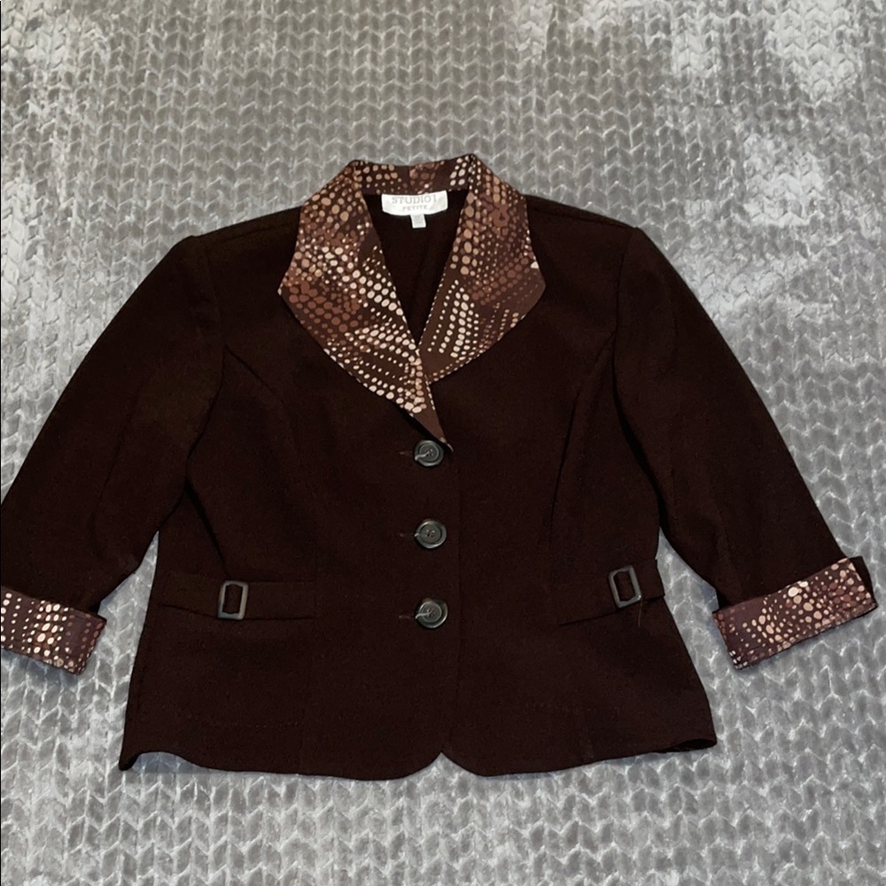 Lot of 2 Studio I brown blazers.  Size 12/12P.‎